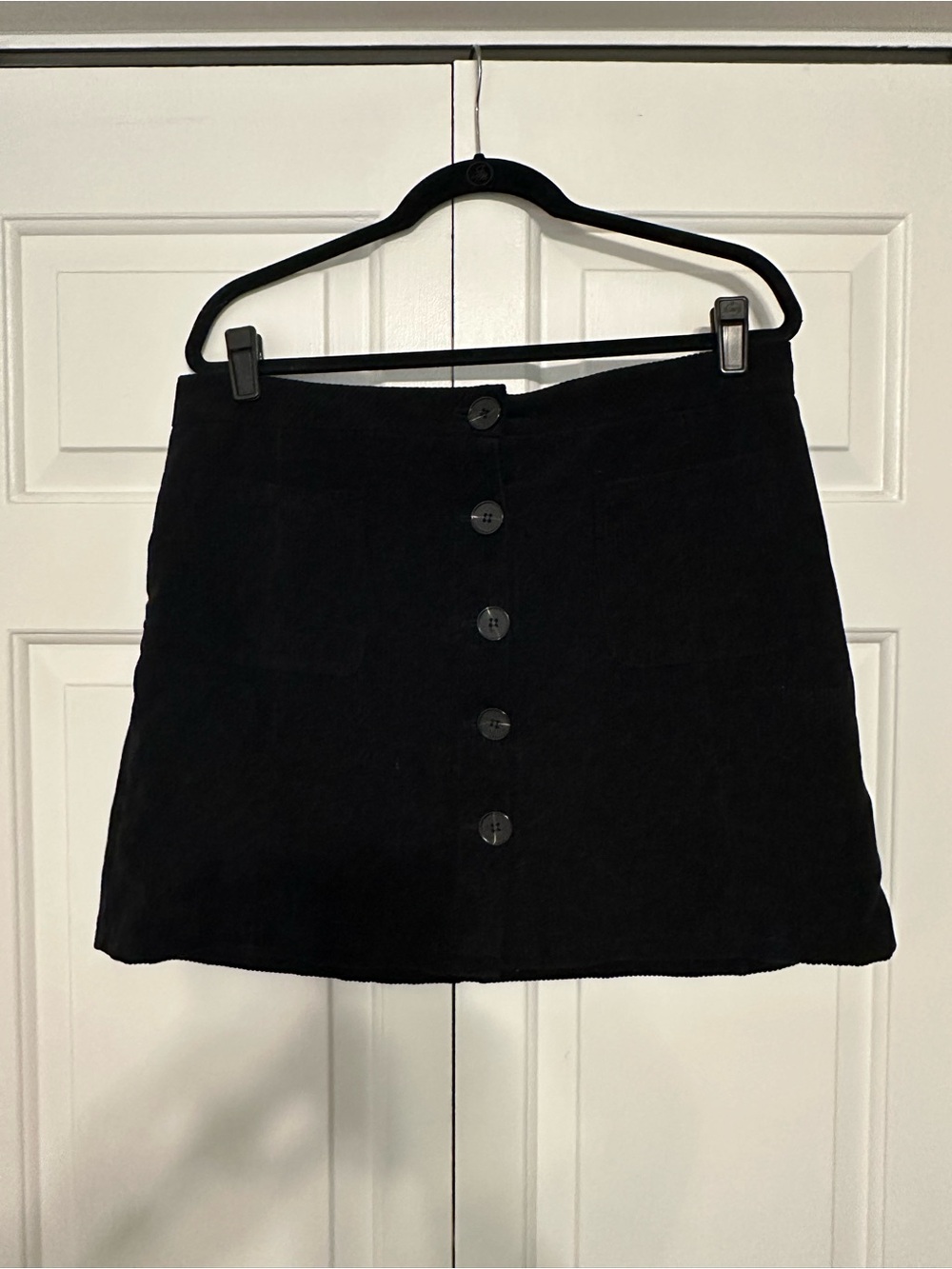 Amazon Black Button-Front Mini Skirt